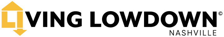 Logo for the Living Lowdown, showing a yellow hexagon-shaped house icon with stylized "LI" initials inside, next to the icon is "Living Lowdown" in bold black letters.